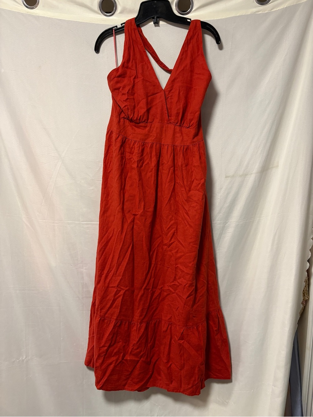 NWOT Tahari Rust Linen Blend Halter Dress Size 8